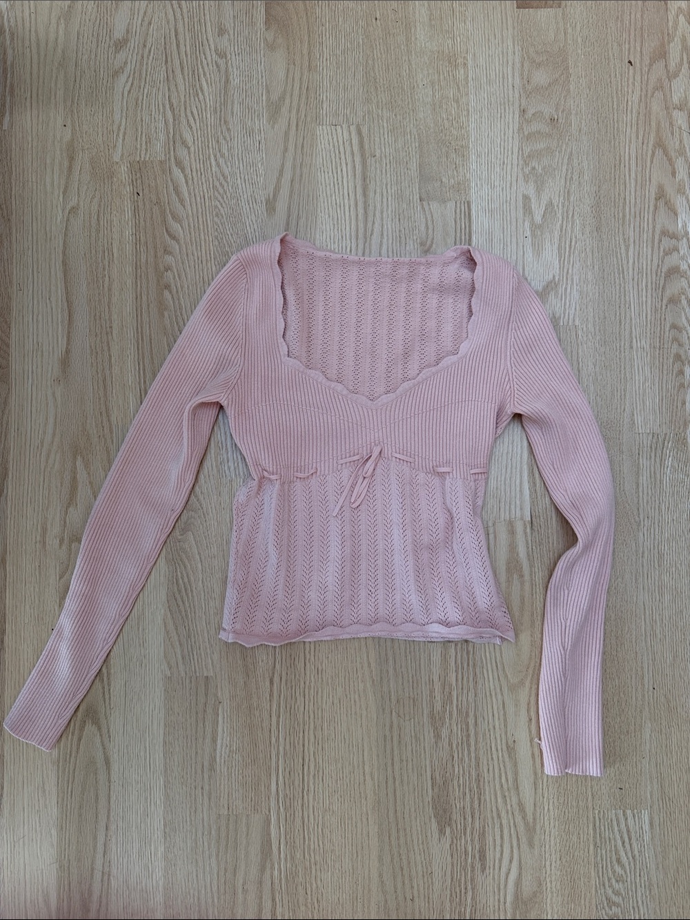 Pink Sweetheart Knit Long-Sleeve Top